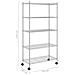 Scaffale A 5 Livelli Con Ruote 75x35x155 Cm Cromato 250 Kg - Foto miniatura 7