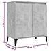 Credenza Grigio Cemento 60x35x70 cm in Legno Multistrato - Foto miniatura 4