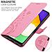 Custodia Compatibile Con Samsung Galaxy A13 5g In Rosa Fiore - Coperchio Protettivo In Design Floreale Con Chiusura Magnetica, Funzione Stand E Slot Per Carte - Foto miniatura 4