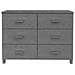 Credenza Grigio Scuro 113x40x80 Cm In Legno Massello Di Pino - Foto miniatura 5