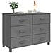 Credenza Grigio Scuro 113x40x80 Cm In Legno Massello Di Pino - Foto miniatura 7