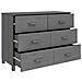 Credenza Grigio Scuro 113x40x80 Cm In Legno Massello Di Pino - Foto miniatura 9