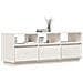 Mobile Porta TV Bianco 140x37x50 cm in Legno Massello di Pino - Foto miniatura 6