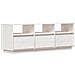 Mobile Porta TV Bianco 140x37x50 cm in Legno Massello di Pino - Foto miniatura 2