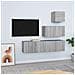 Set Di Mobili Porta Tv 4 Pz Grigio Sonoma In Legno Multistrato - Foto miniatura 1