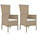 Sedie Da Giardino Con Cuscini 2 Pz In Polyrattan Beige - Foto miniatura 2