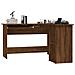 Scrivania Angolo Rovere Marrone 120x140x75 Cm Legno Multistrato - Foto miniatura 3