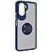 Cover Per Honor 90 Lite Anello Metallico Supporto Bordo Blu - Foto miniatura 5