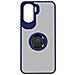 Cover Per Honor 90 Lite Anello Metallico Supporto Bordo Blu - Foto miniatura 1