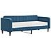 Divano Letto Con Materasso Blu 90x200 Cm In Velluto - Foto miniatura 1