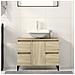 Mobile Lavabo Rovere Sonoma 80x33x60 Cm In Legno Multistrato - Foto miniatura 1
