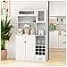 Mobile Dispensa Con Portabottiglie, Armadietti, Ripiani E Cassetto, In Truciolato E Legno, 100x38x172 Cm, Bianco - Foto miniatura 6