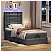 Pouf Letto Con Materasso E Led Grigio Scuro 80x200cm In Tessuto - Foto miniatura 3