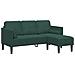 Divano 3 posti con chaise longue L verde scuro 160 cm in velluto - Foto miniatura 1