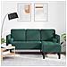 Divano 3 posti con chaise longue L verde scuro 160 cm in velluto - Foto miniatura 2