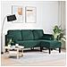 Divano 3 posti con chaise longue L verde scuro 160 cm in velluto - Foto miniatura 3