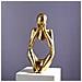 Figurina Del Pensatore Astratto - Decorazione Per La Casa In Resina Gold - Foto miniatura 3