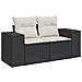 Set Divano da Giardino 14 Pezzi con Cuscini Nero Polyrattan Acacia,  Set da Pranzo da Giardino 4 Pezzi con Cuscini Nero Polyrattan Acacia - Foto miniatura 6
