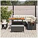 Set Divano da Giardino da 8 Pezzi con Cuscini Neri Polyrattan Acacia, Set da Giardino da 3 Pezzi con Cuscini Neri Polyrattan Acacia - Foto miniatura 3