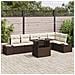 Set Divano Giardino da 7 pezzi con Cuscini Rattan Polietilene Marrone - Foto miniatura 2