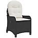 Poltrona Recliner con Cuscino in Polyrattan Nera - Foto miniatura 1