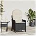 Poltrona Recliner con Cuscino in Polyrattan Nera - Foto miniatura 2