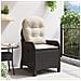 Poltrona Recliner con Cuscino in Polyrattan Nera - Foto miniatura 3