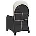 Poltrona Recliner con Cuscino in Polyrattan Nera - Foto miniatura 7