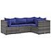 Set Divani da Giardino 4 pz con Cuscini in Polyrattan Grigio - Foto miniatura 1