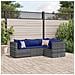 Set Divani da Giardino 4 pz con Cuscini in Polyrattan Grigio - Foto miniatura 2