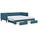 Divano Letto Estraibile con Cassetti Blu 100x200 cm in Velluto - Foto miniatura 1