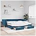 Divano Letto Estraibile con Cassetti Blu 100x200 cm in Velluto - Foto miniatura 2
