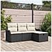 Set Divano da Giardino 4 pcs Nero e crema 176 x 117 x 85 cm - Foto miniatura 2