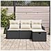 Set Divano da Giardino 4 pcs Nero e crema 176 x 117 x 85 cm - Foto miniatura 3