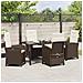 Set da Pranzo per Giardino 5 pcs Marrone polyrattan - Foto miniatura 4