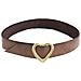 Bracciale In Pelle Marrone Con Fibbia A Forma Di Cuore Dorato - Foto miniatura 1
