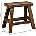 Sgabello In Legno Marrone 33,5x21x29,5h Cm - Foto miniatura 3