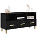 Mobile TV Rovere Nero 102 x 36 x 50 cm Legno multistrato - Foto miniatura 3