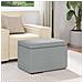 Pouf Grigio chiaro Tessuto e Legno Ingegnerizzato - Foto miniatura 3