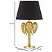 Lampada Da Tavolo Elefante In Resina Dorata Con Paralume In Tessuto Nero - Foto miniatura 6