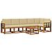 Set di divani da esterno con cuscino 7 pcs Naturale e Beige - Foto miniatura 1
