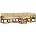 Set di divani da esterno con cuscino 7 pcs Naturale e Beige - Foto miniatura 3