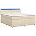 Letto box spring con materasso Crema 140 x 190 cm Tessuto - Foto miniatura 1