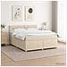 Letto box spring con materasso Crema 140 x 190 cm Tessuto - Foto miniatura 2