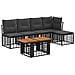 Set Divano da Giardino 6 pz Nero e Grigio scuro polyrattan - Foto miniatura 1
