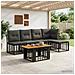 Set Divano da Giardino 6 pz Nero e Grigio scuro polyrattan - Foto miniatura 9