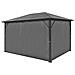 Gazebo Con Tenda Antracite In Alluminio 400x300 Cm - Foto miniatura 4