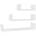 Mensole a Muro 3 pz Bianco in Legno Multistrato - Foto miniatura 2