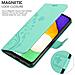 Custodia Compatibile Con Samsung Galaxy A13 5g In Turchese Fiore - Coperchio Protettivo In Design Floreale Con Chiusura Magnetica, Funzione Stand E Slot Per Carte - Foto miniatura 4