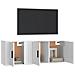 Set Di Mobili Porta Tv 2 Pz Bianco In Legno Multistrato - Foto miniatura 3